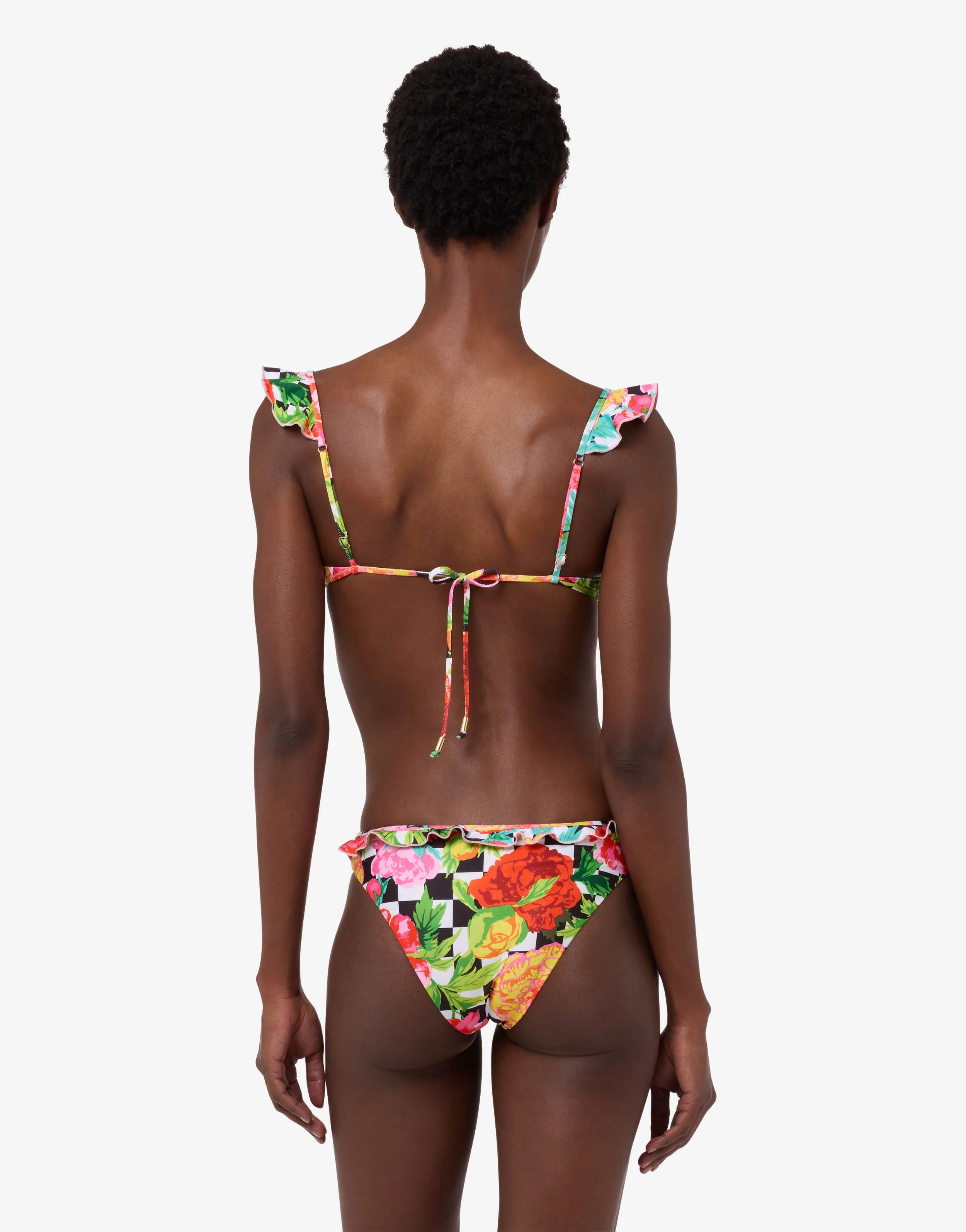 Printed Lycra triangle bikini top - Image 2