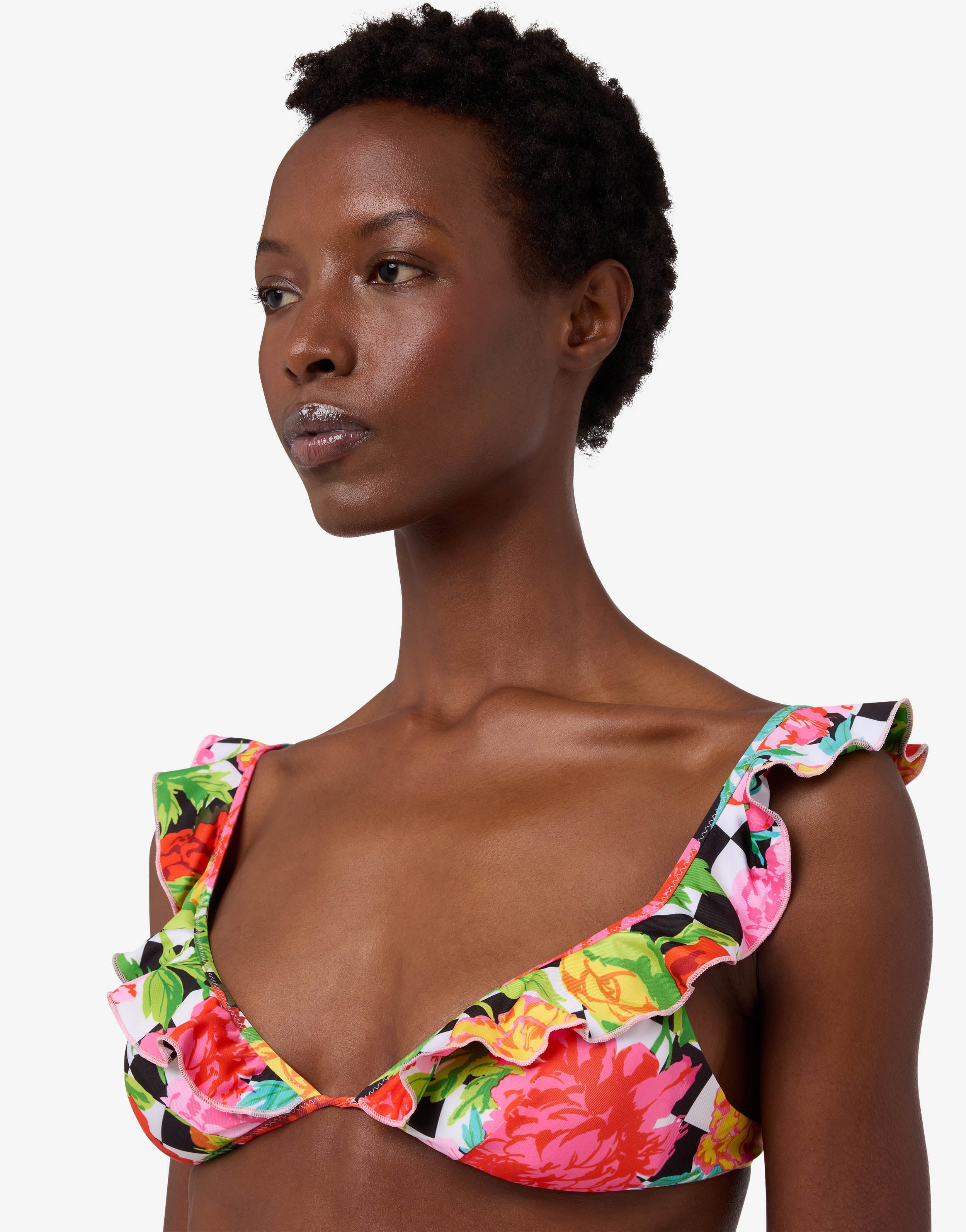 Printed Lycra triangle bikini top - Image 3