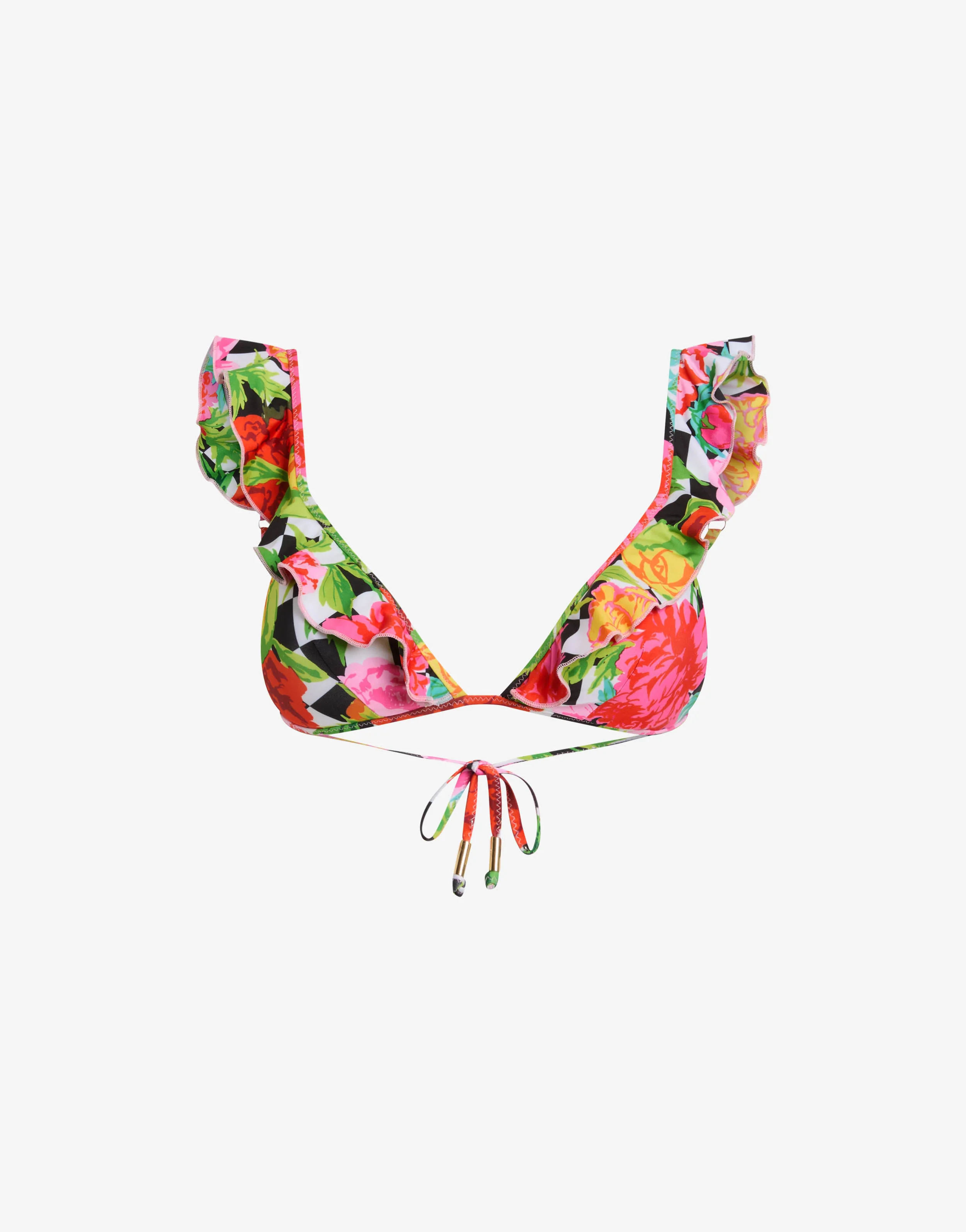 Printed Lycra triangle bikini top - Image 4