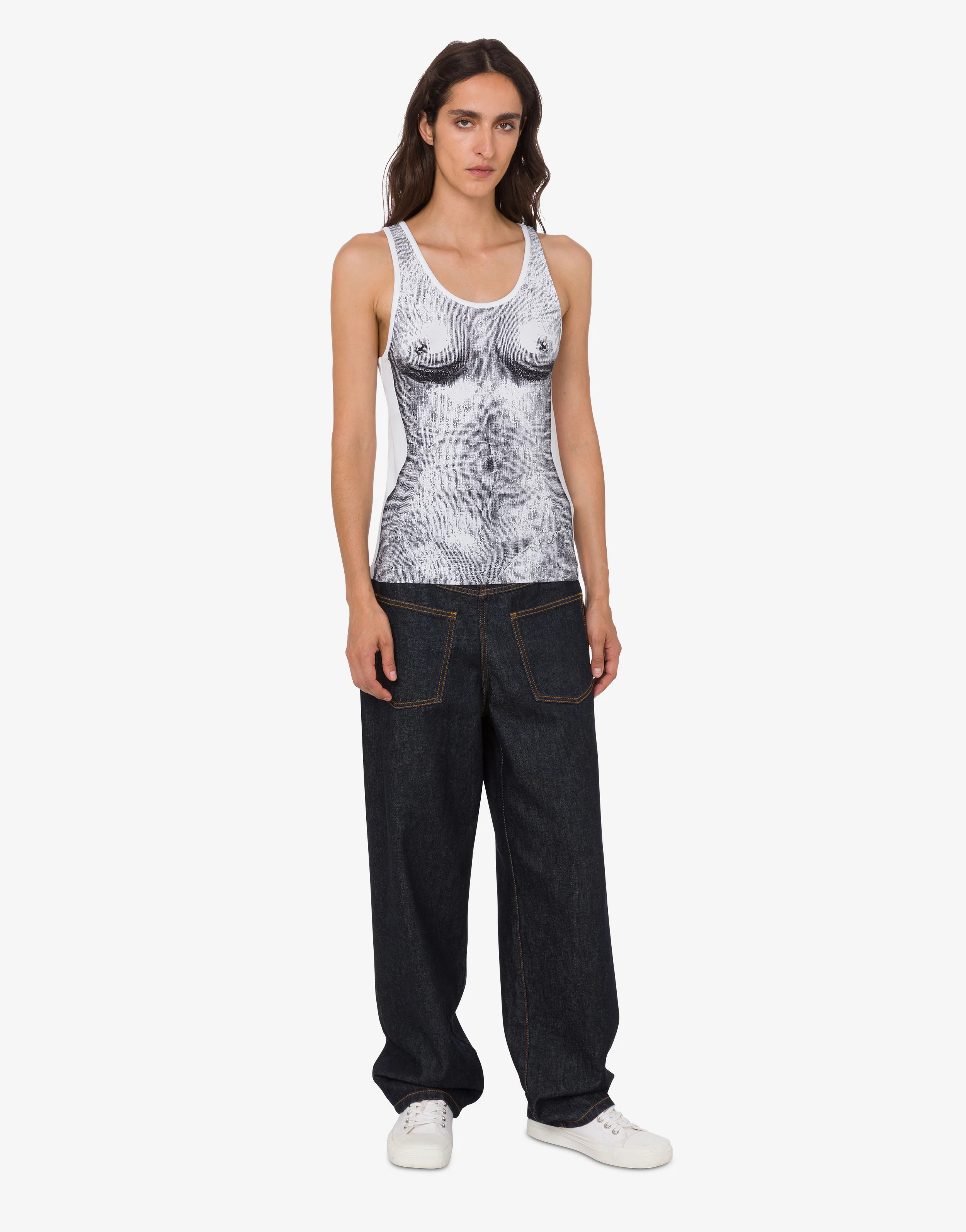 Printed stretch cotton jersey top - Image 3