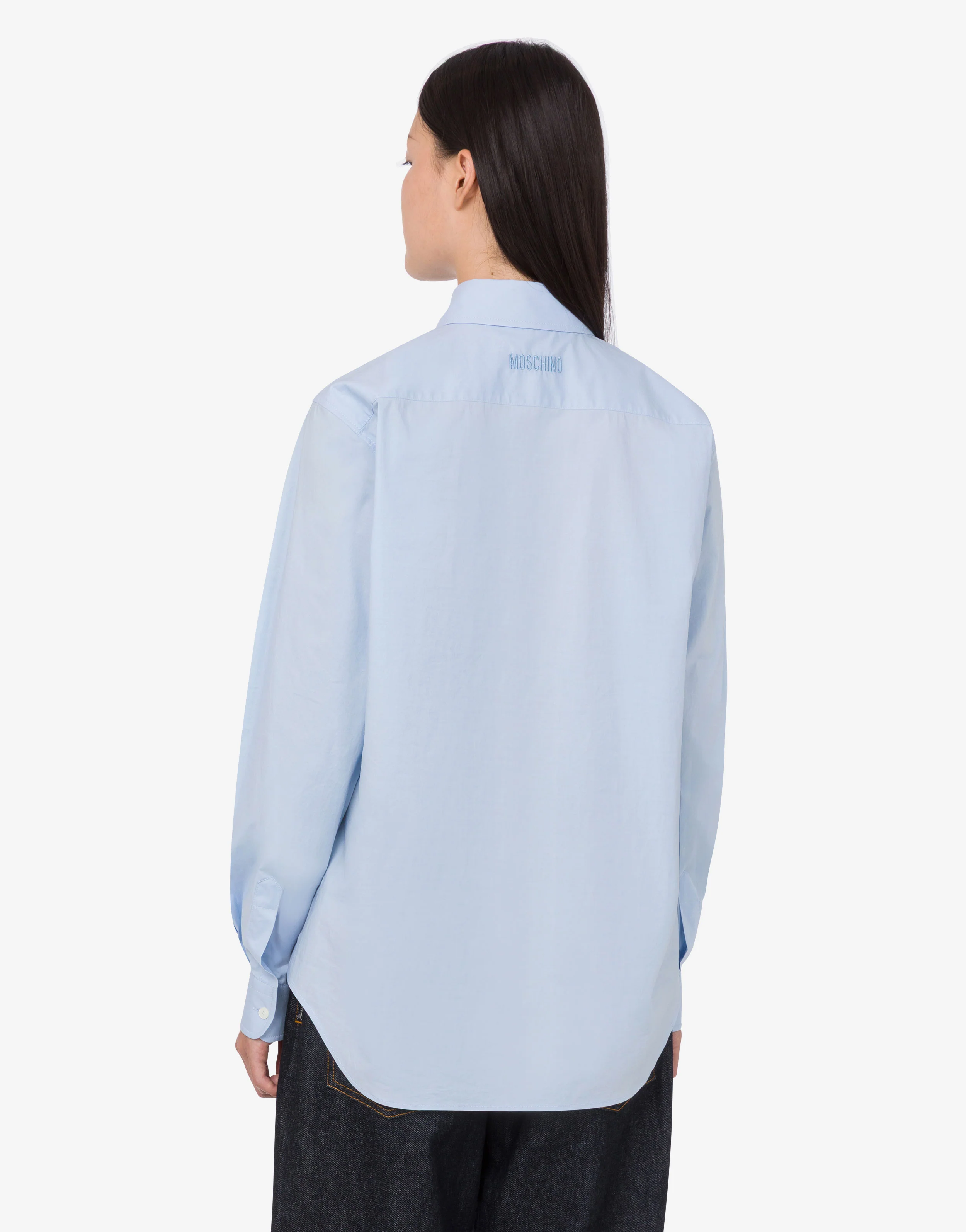 Printed stretch cotton poplin shirt - Image 4