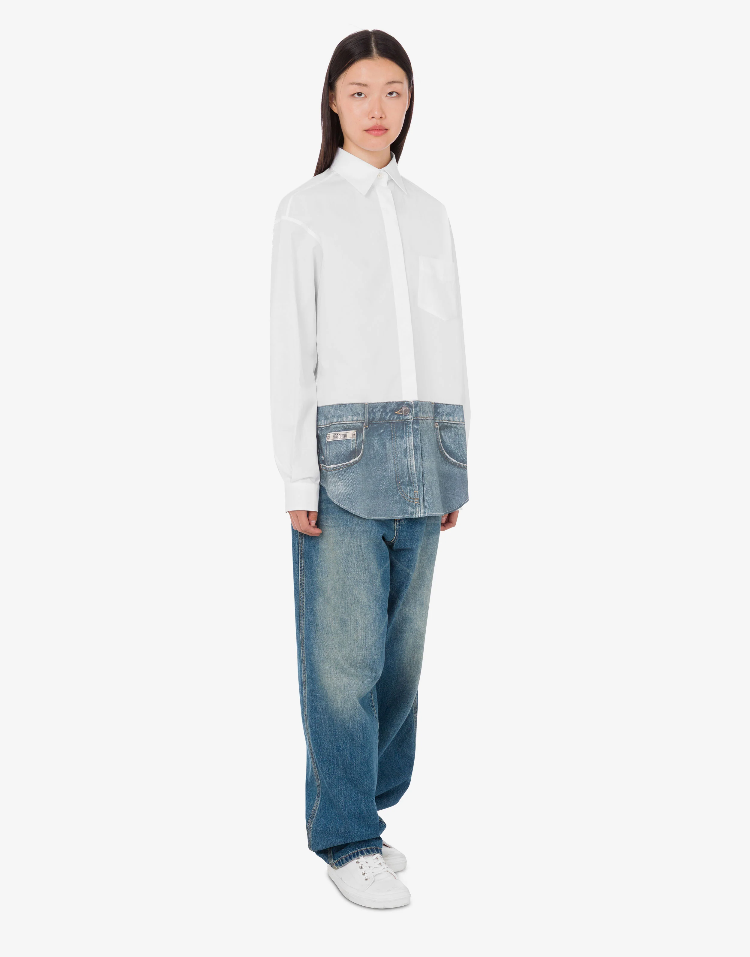 Printed stretch cotton poplin shirt - Image 3