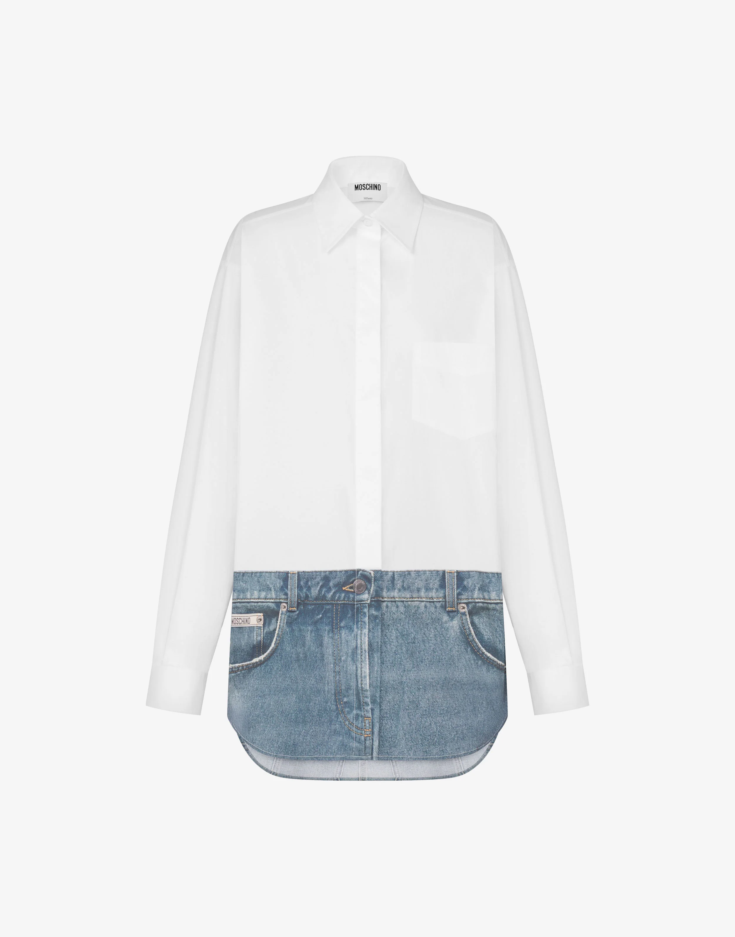 Printed stretch cotton poplin shirt - Image 5