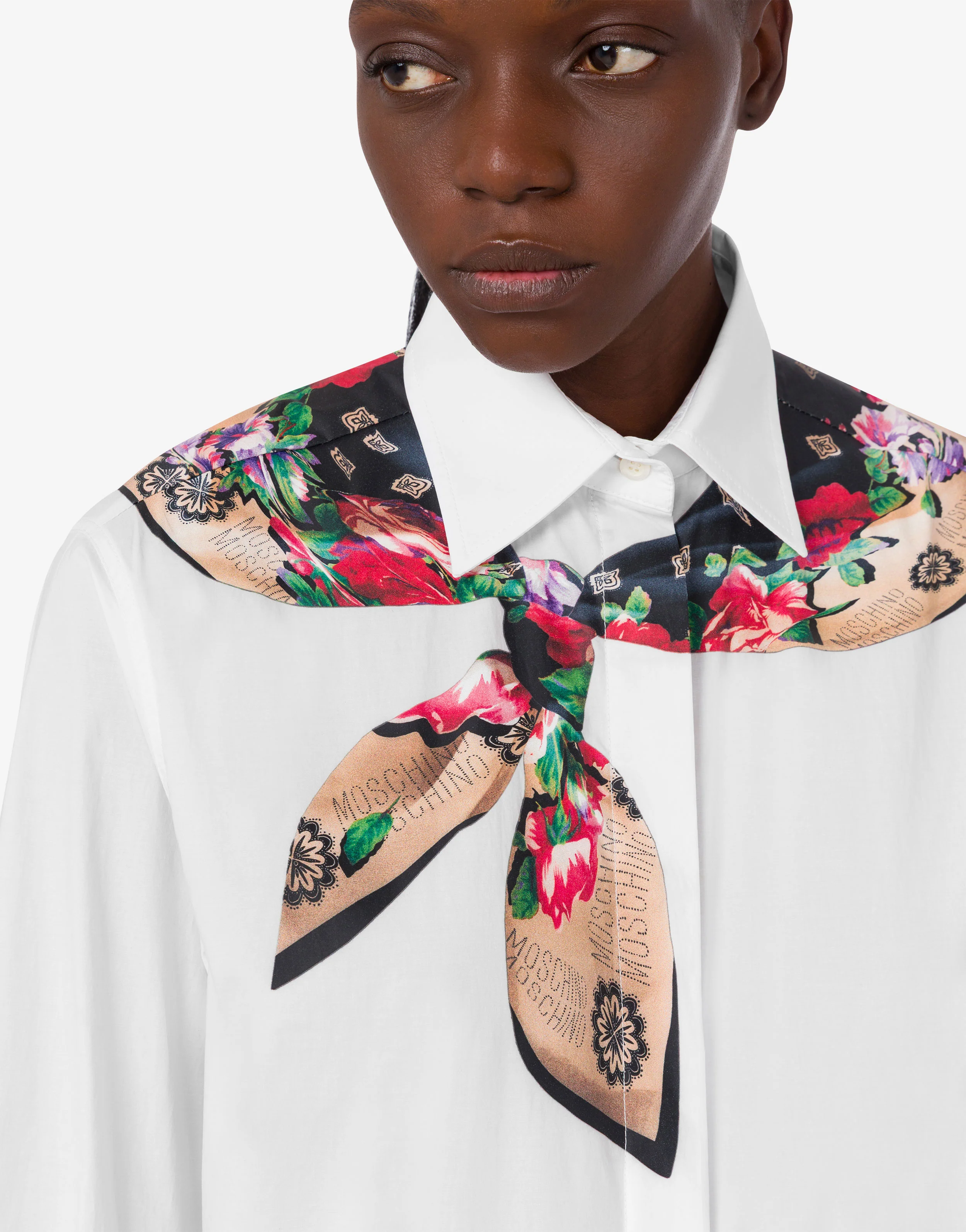 Printed stretch cotton poplin shirt - Image 2
