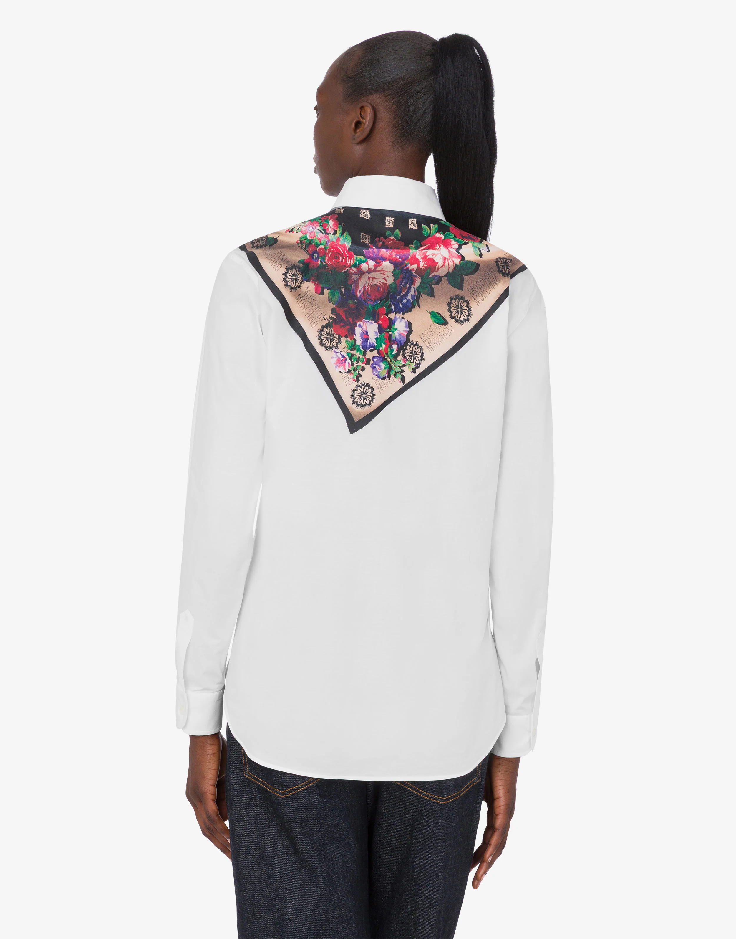 Printed stretch cotton poplin shirt - Image 4