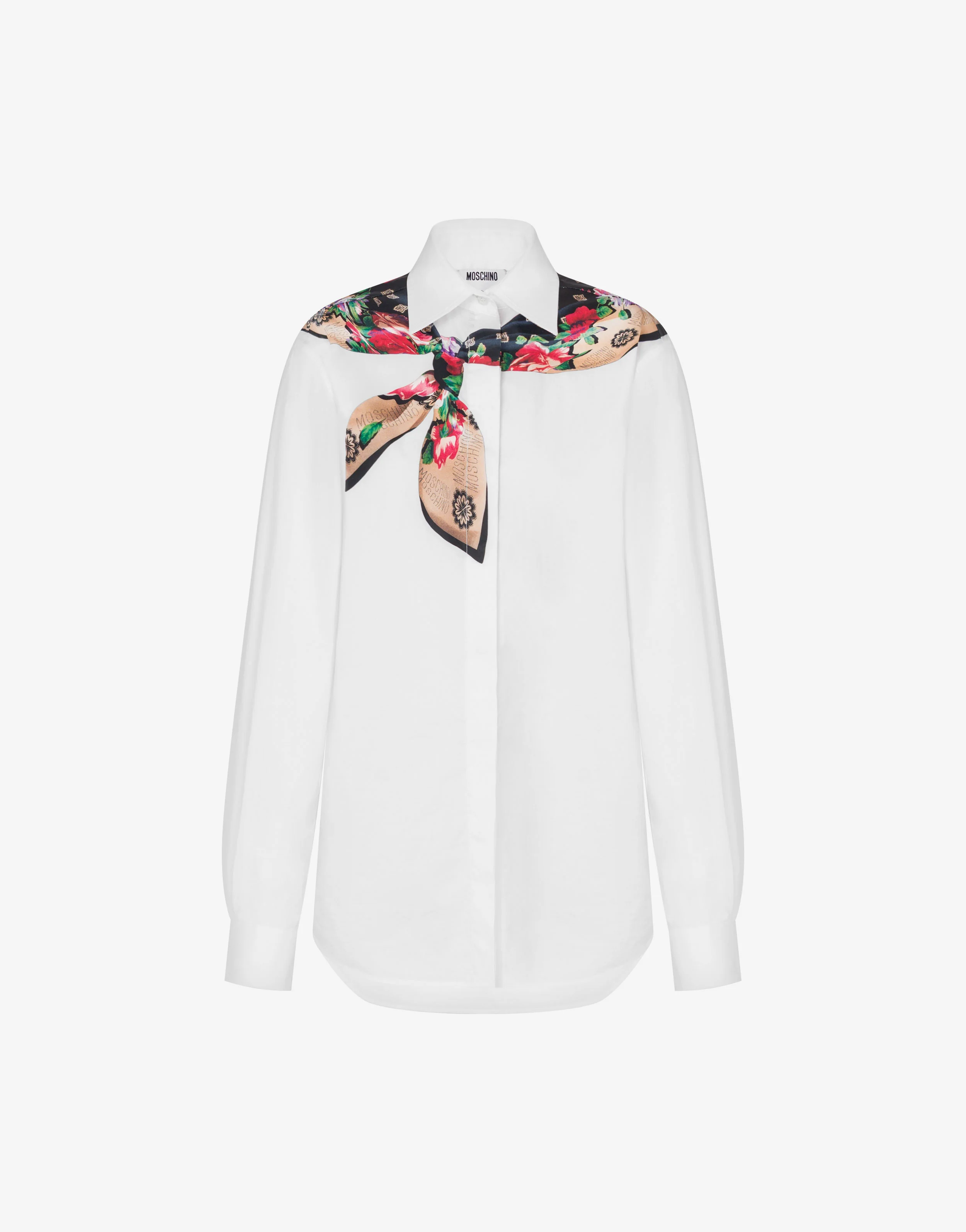 Printed stretch cotton poplin shirt - Image 5