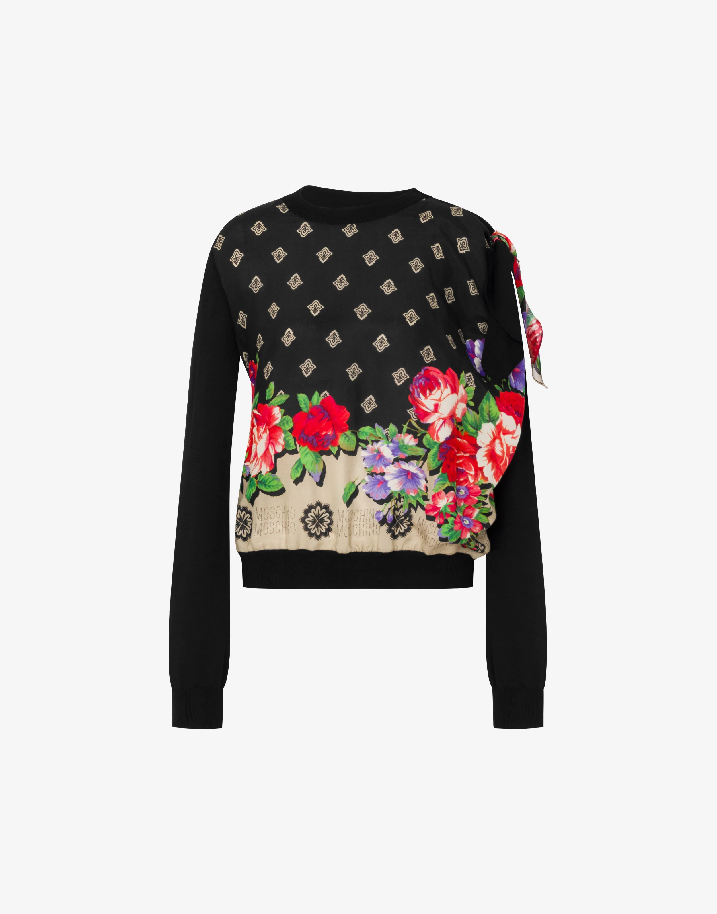 Pure cotton and silk blend printed pullover - Image 5