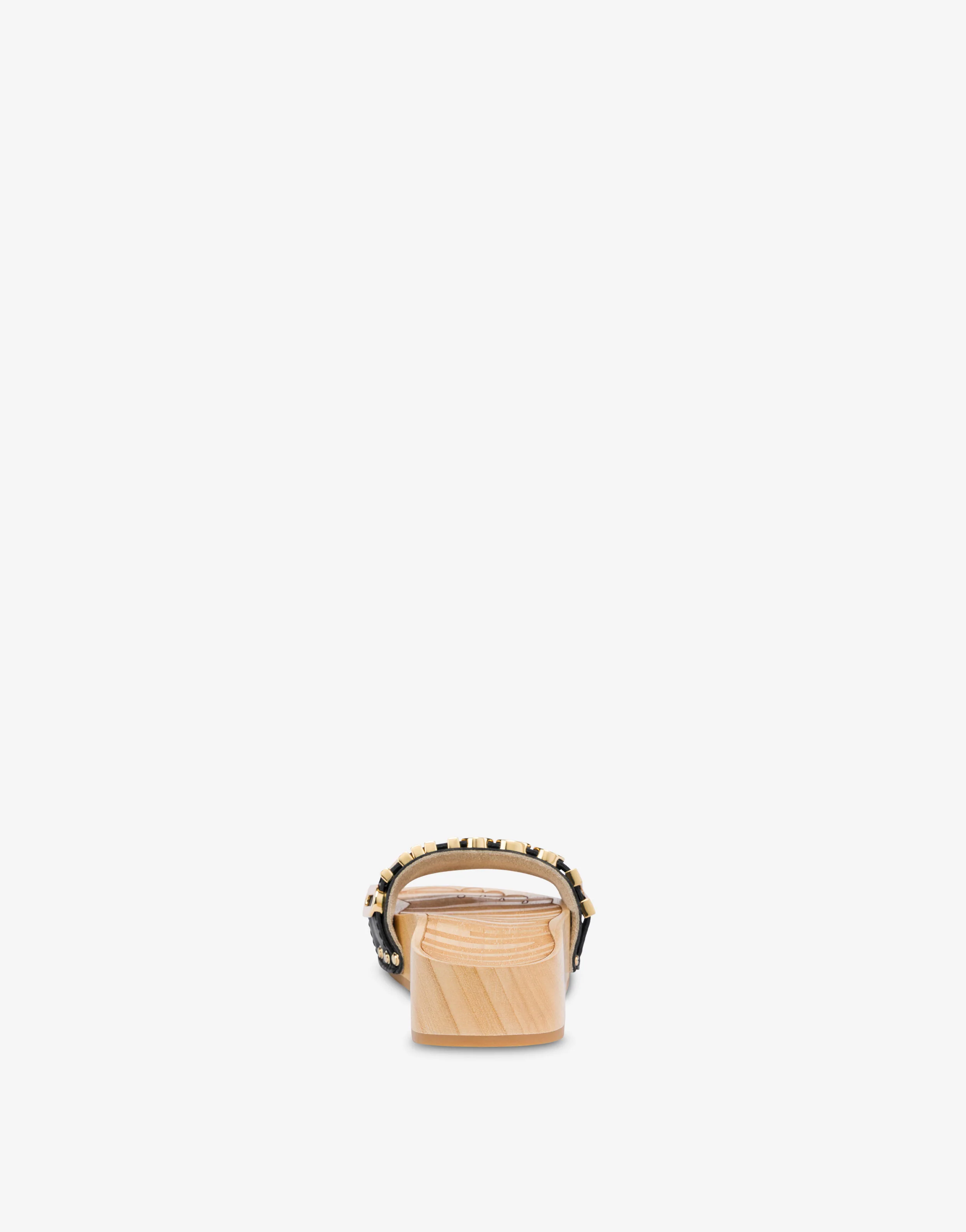 Sandals in calfskin and wood - Image 3