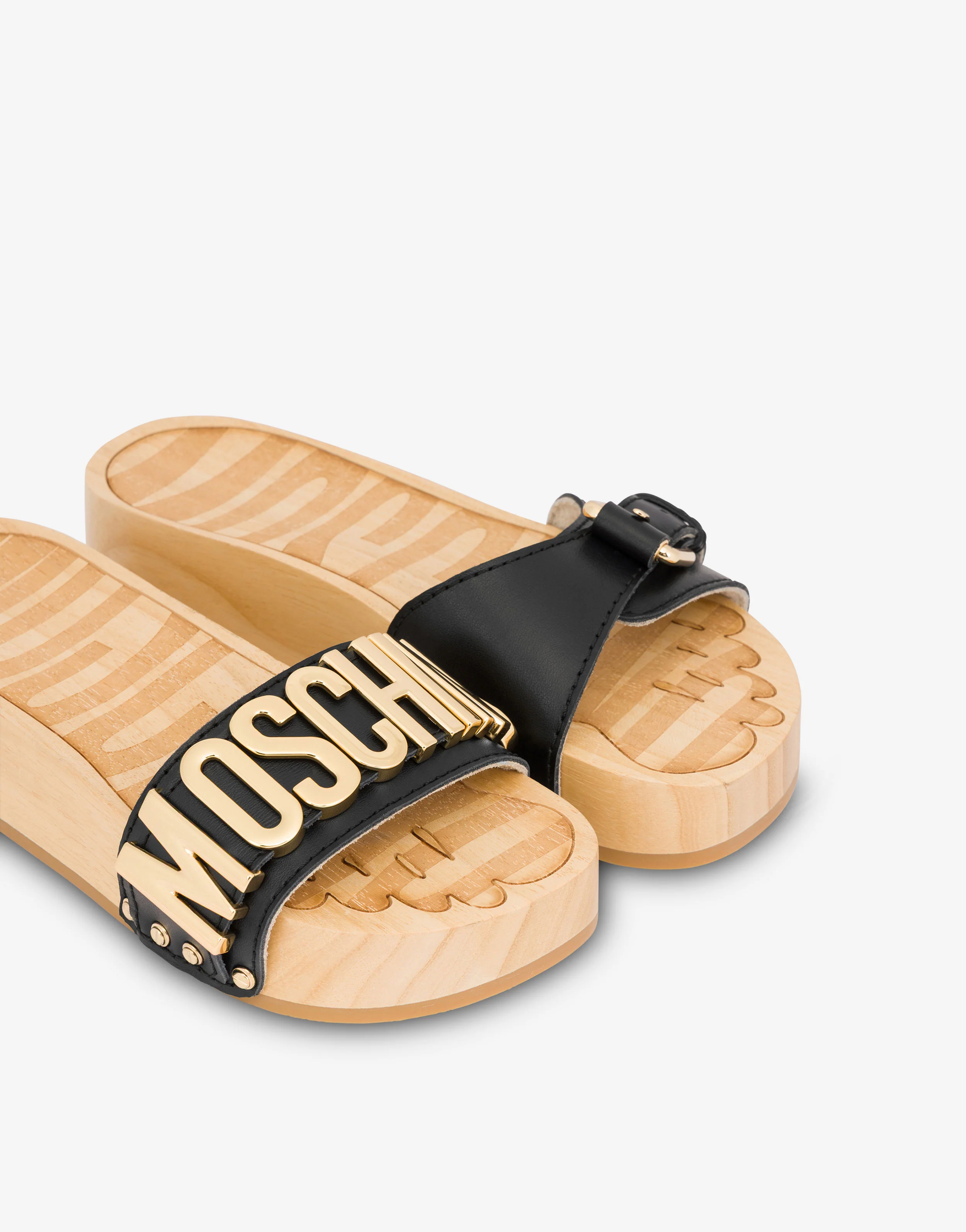 Sandals in calfskin and wood - Image 4