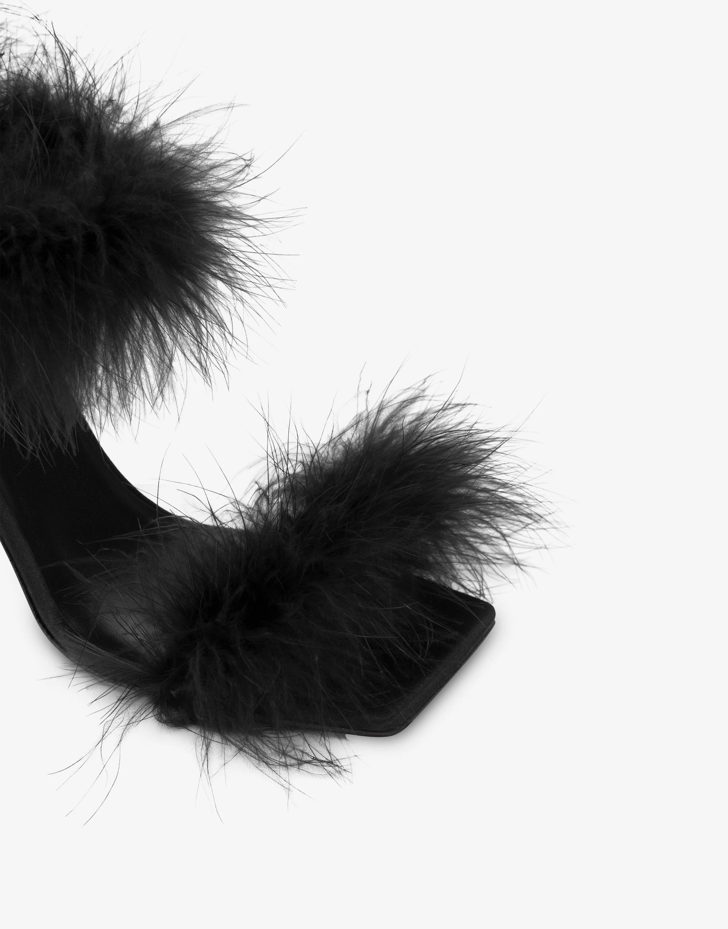 Satin sandals with feathers - Image 4
