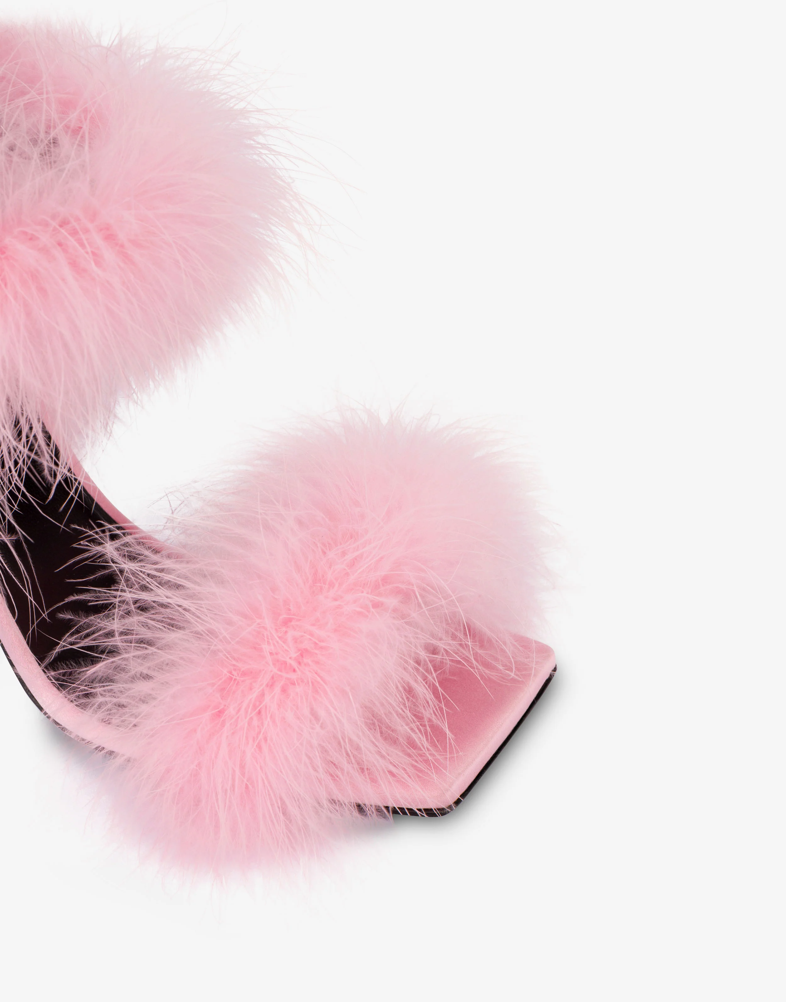 Satin sandals with feathers - Image 4