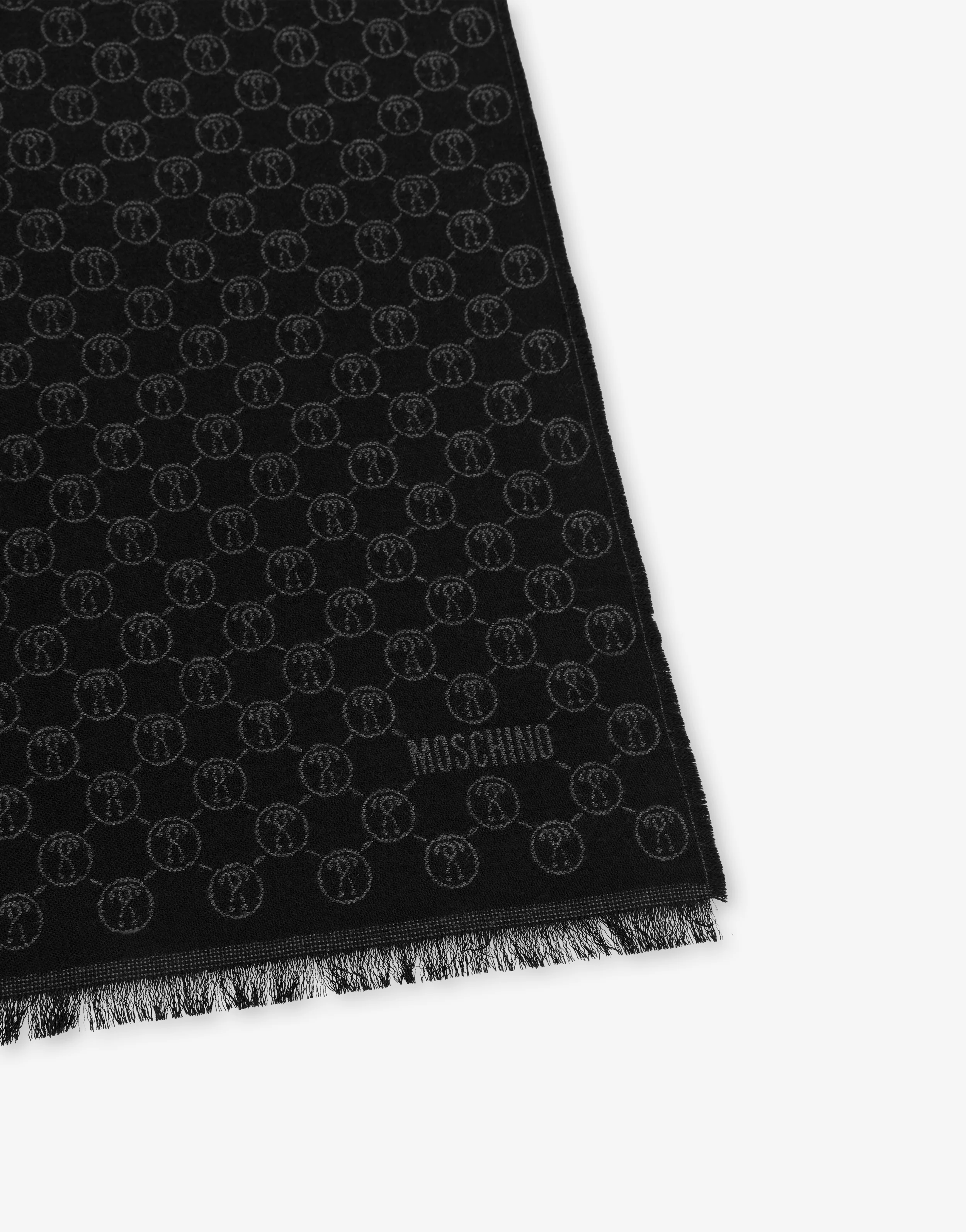 Scarf with all-over Double Question Mark detail - Image 3
