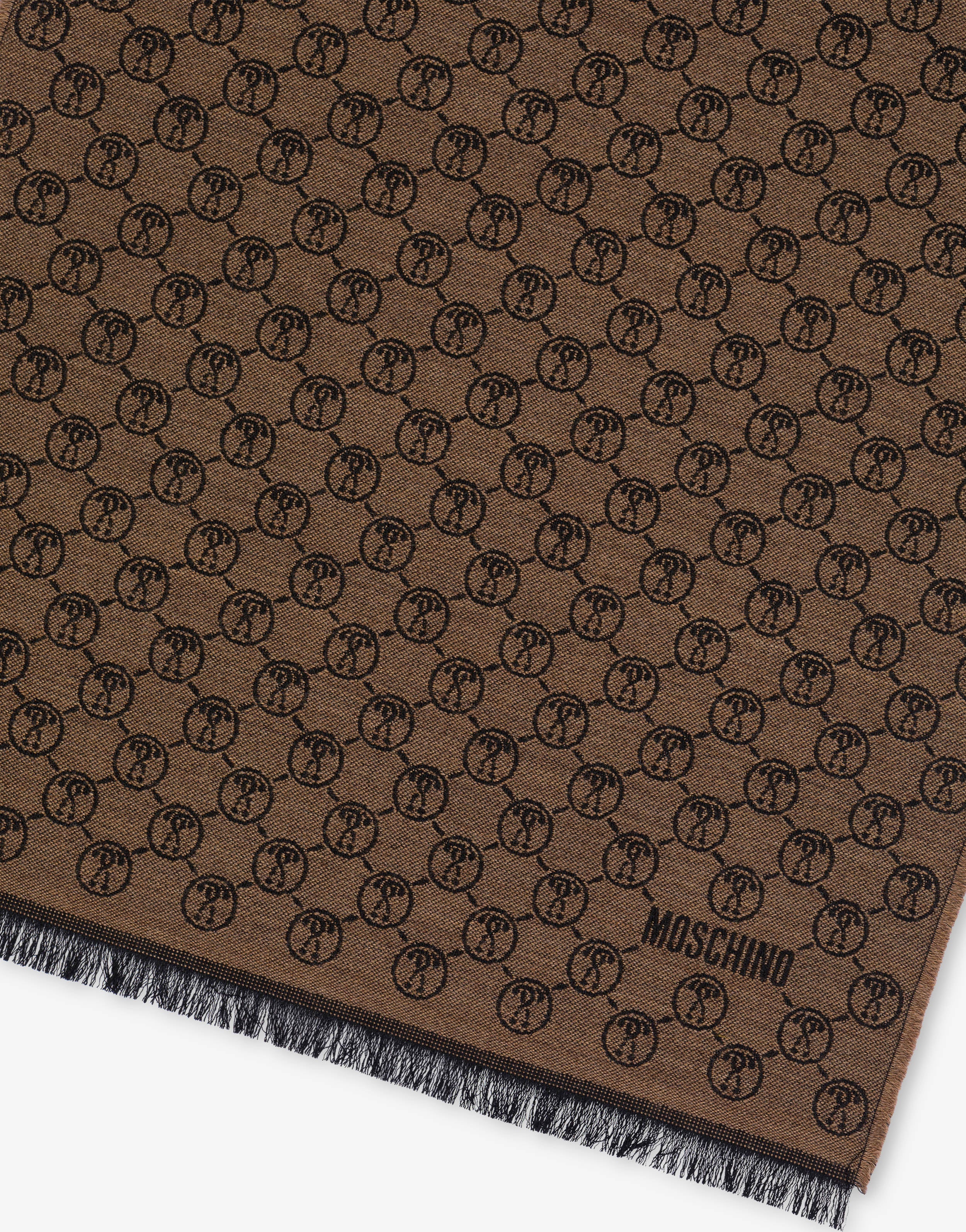 Scarf with all-over Double Question Mark detail - Image 3