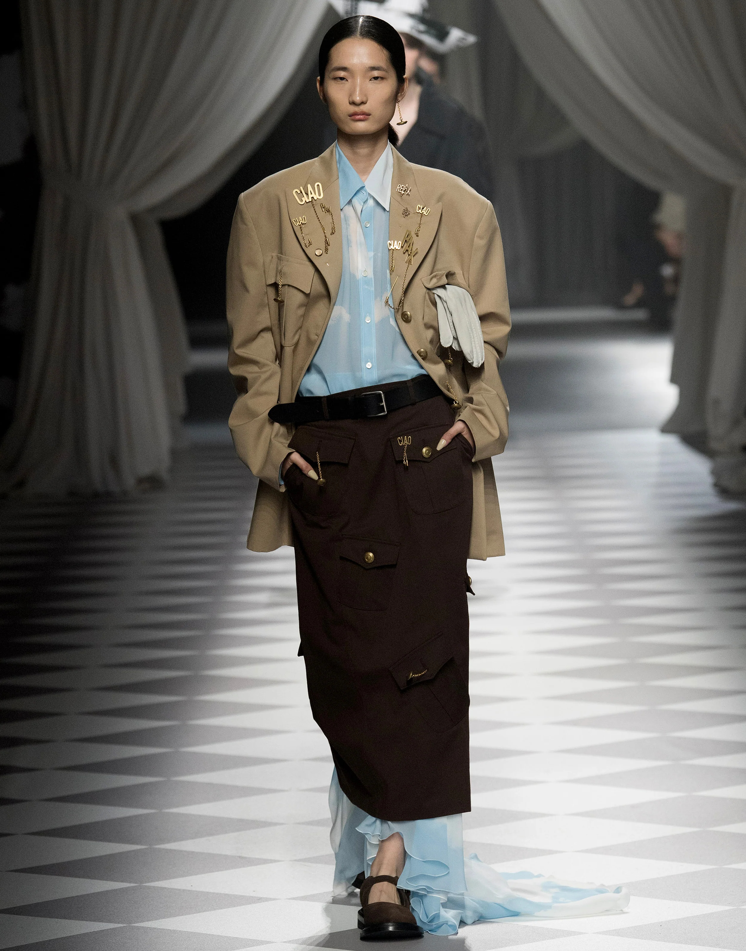 Shirt in georgette ""In The Cloud"" - Image 3