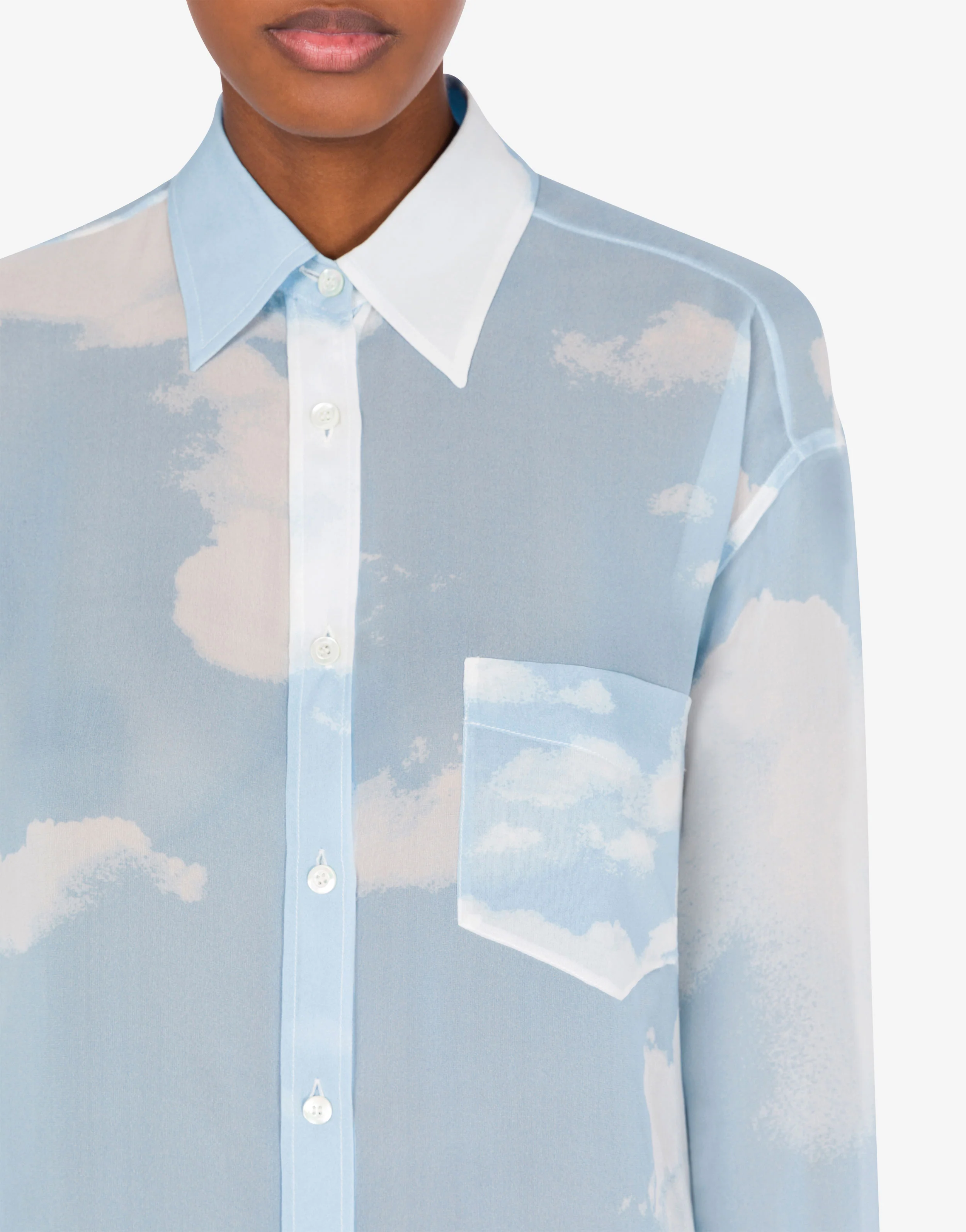 Shirt in georgette ""In The Cloud"" - Image 5