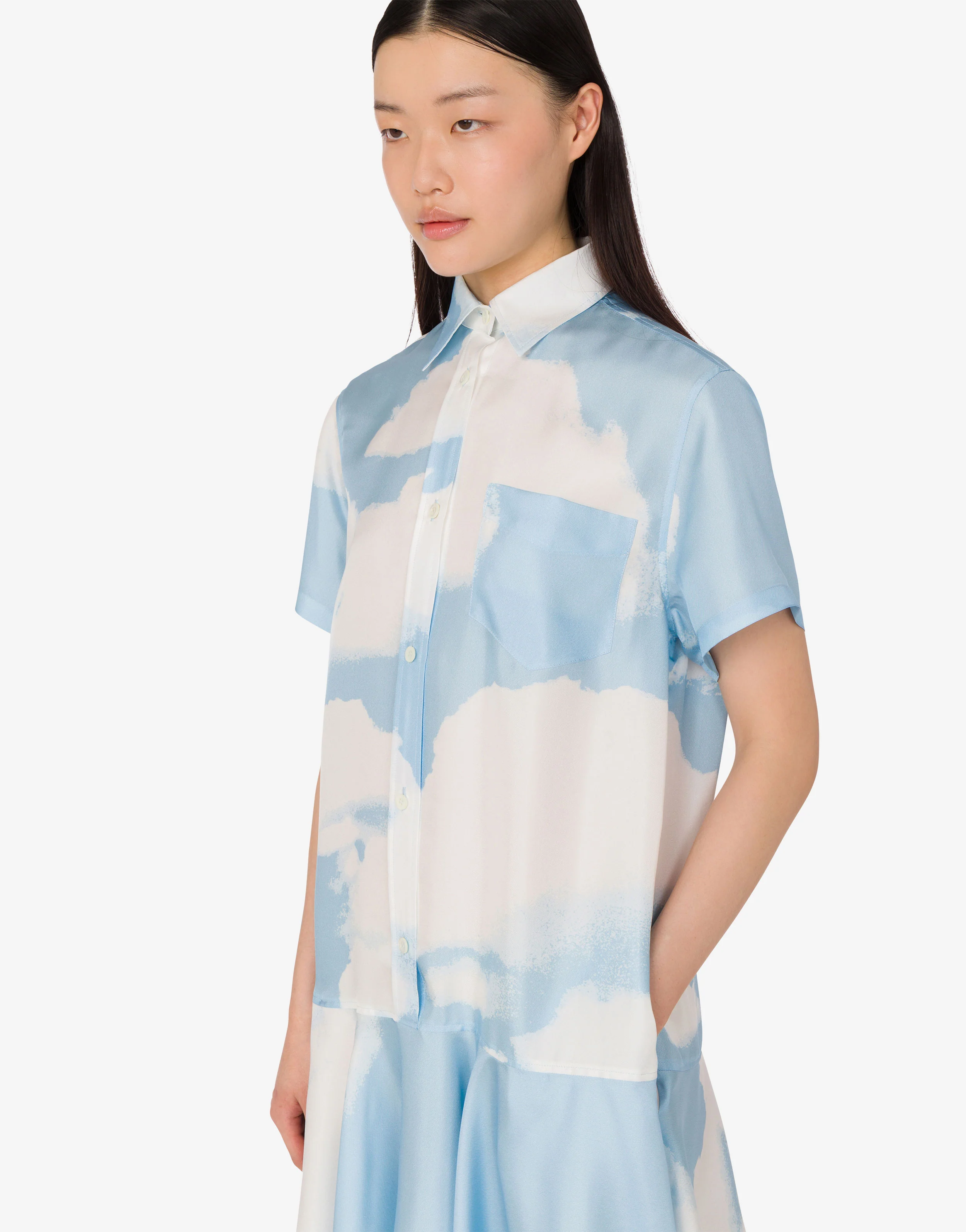 Silk twill dress Archive Clouds - Image 3