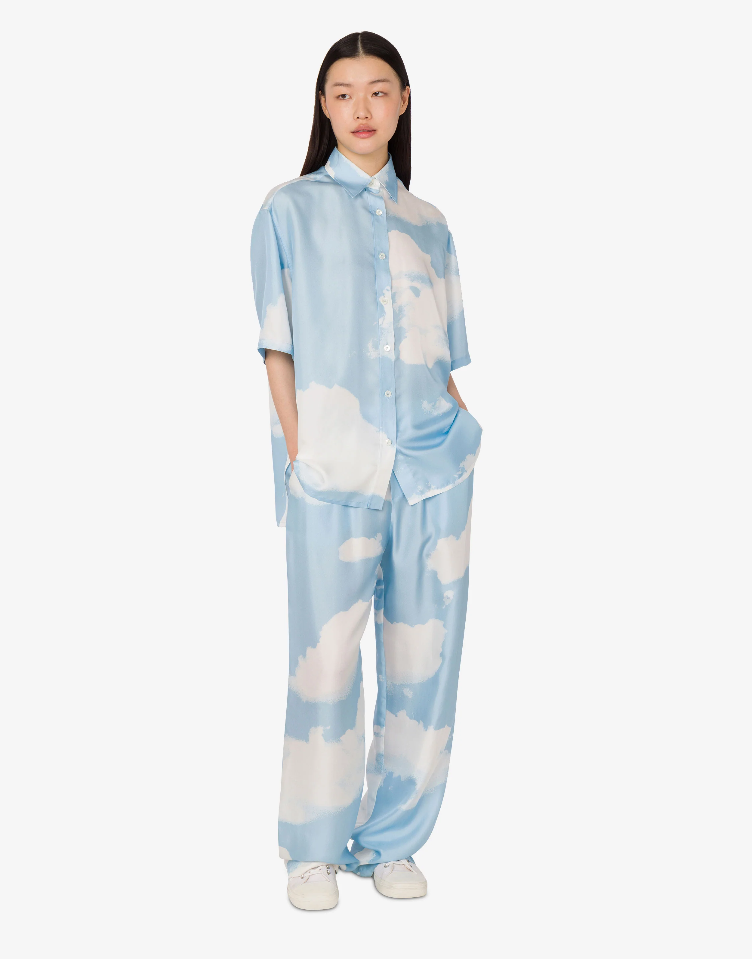 Silk twill shirt Archive Clouds - Image 3