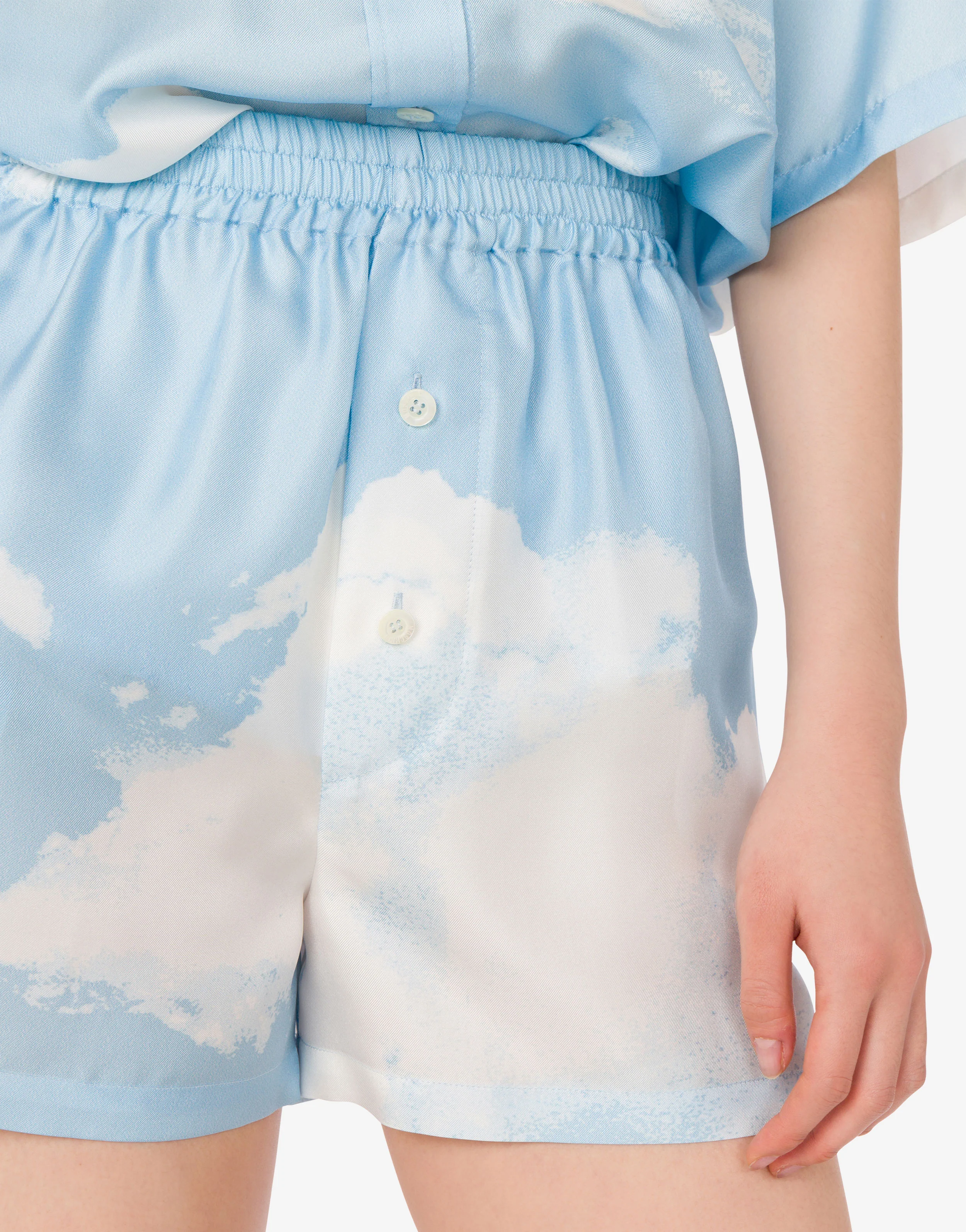 Silk twill shorts Archive Clouds - Image 4