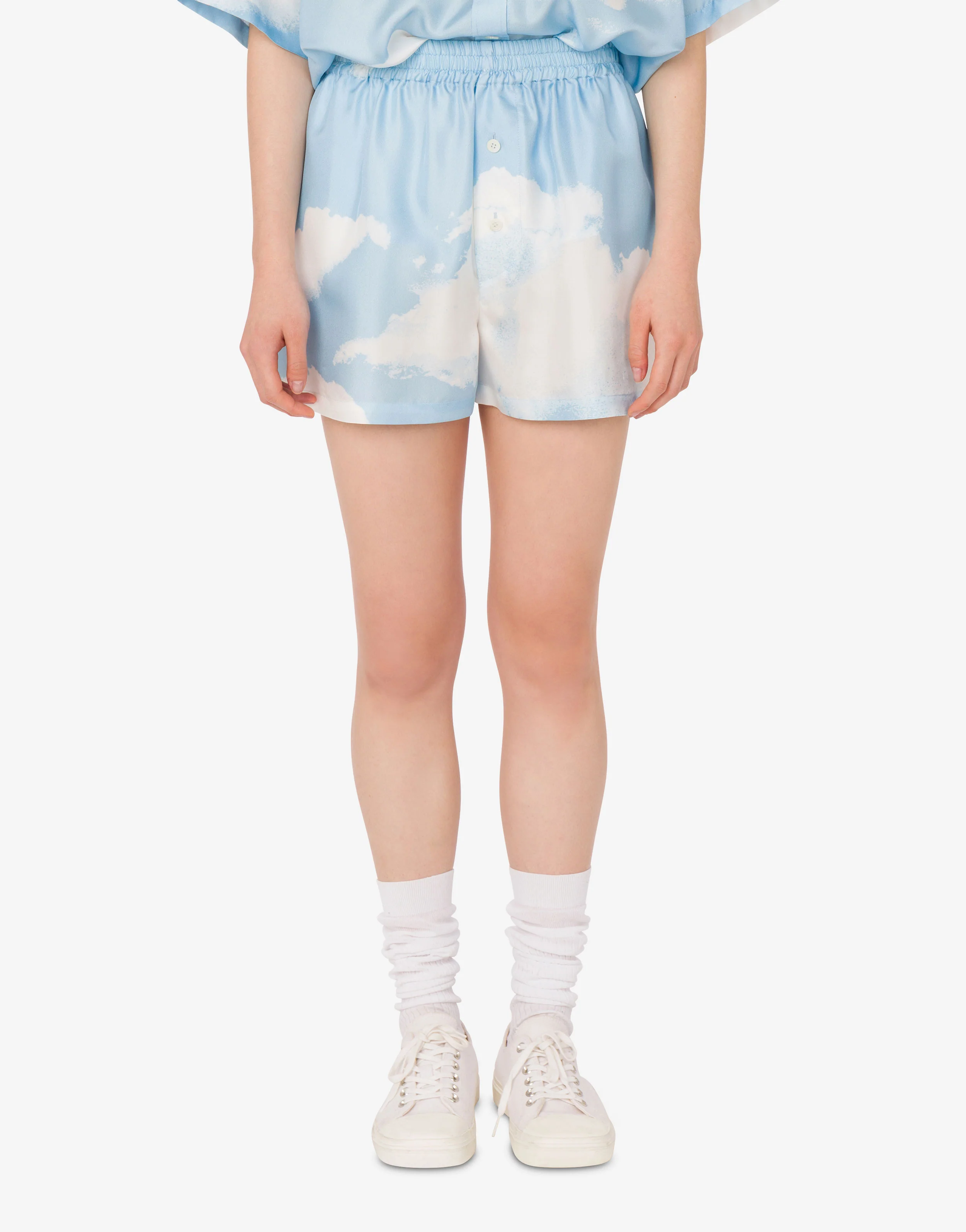 Silk twill shorts Archive Clouds - Image 5
