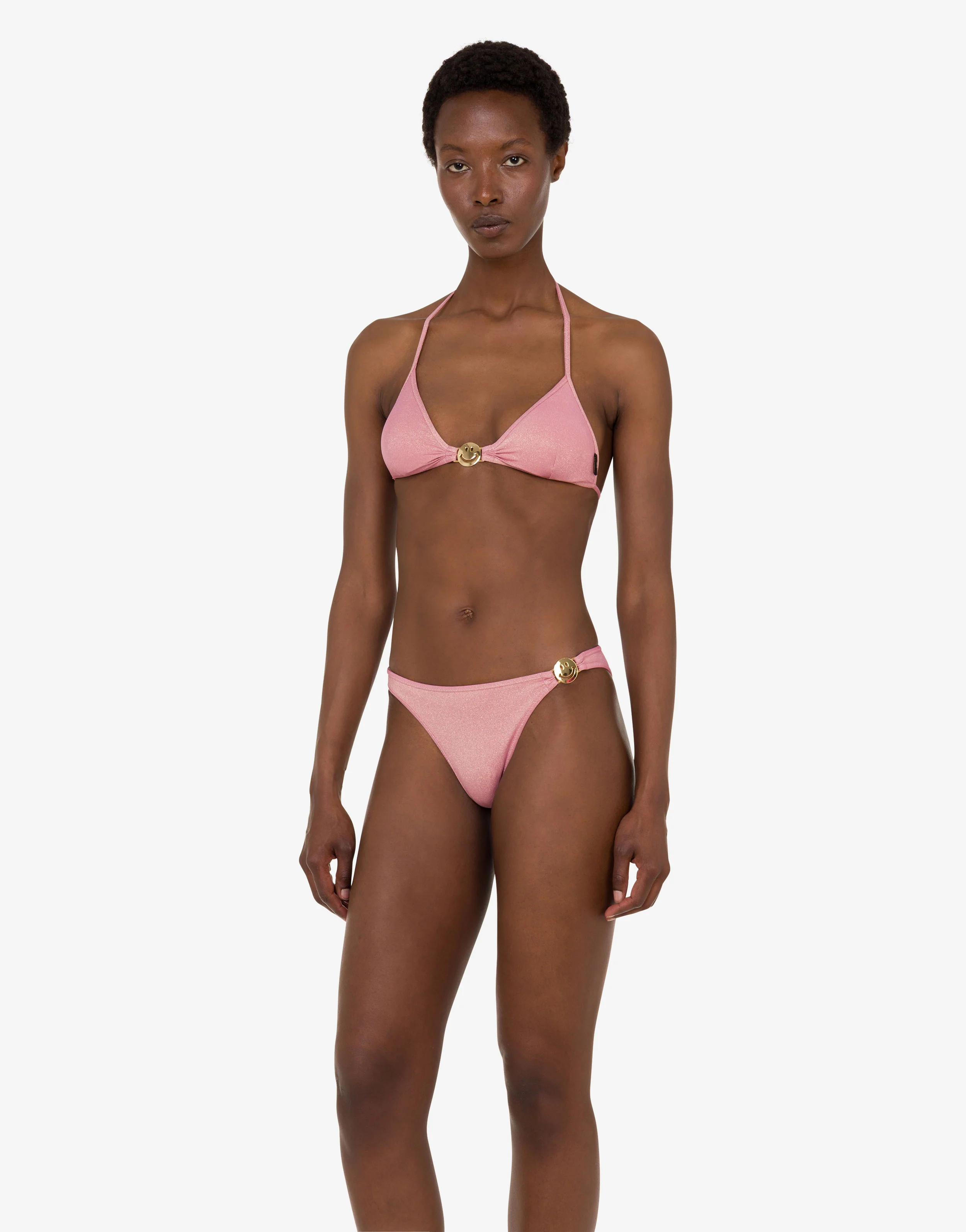 Smiley® lurex jersey triangle bikini top - Image 2