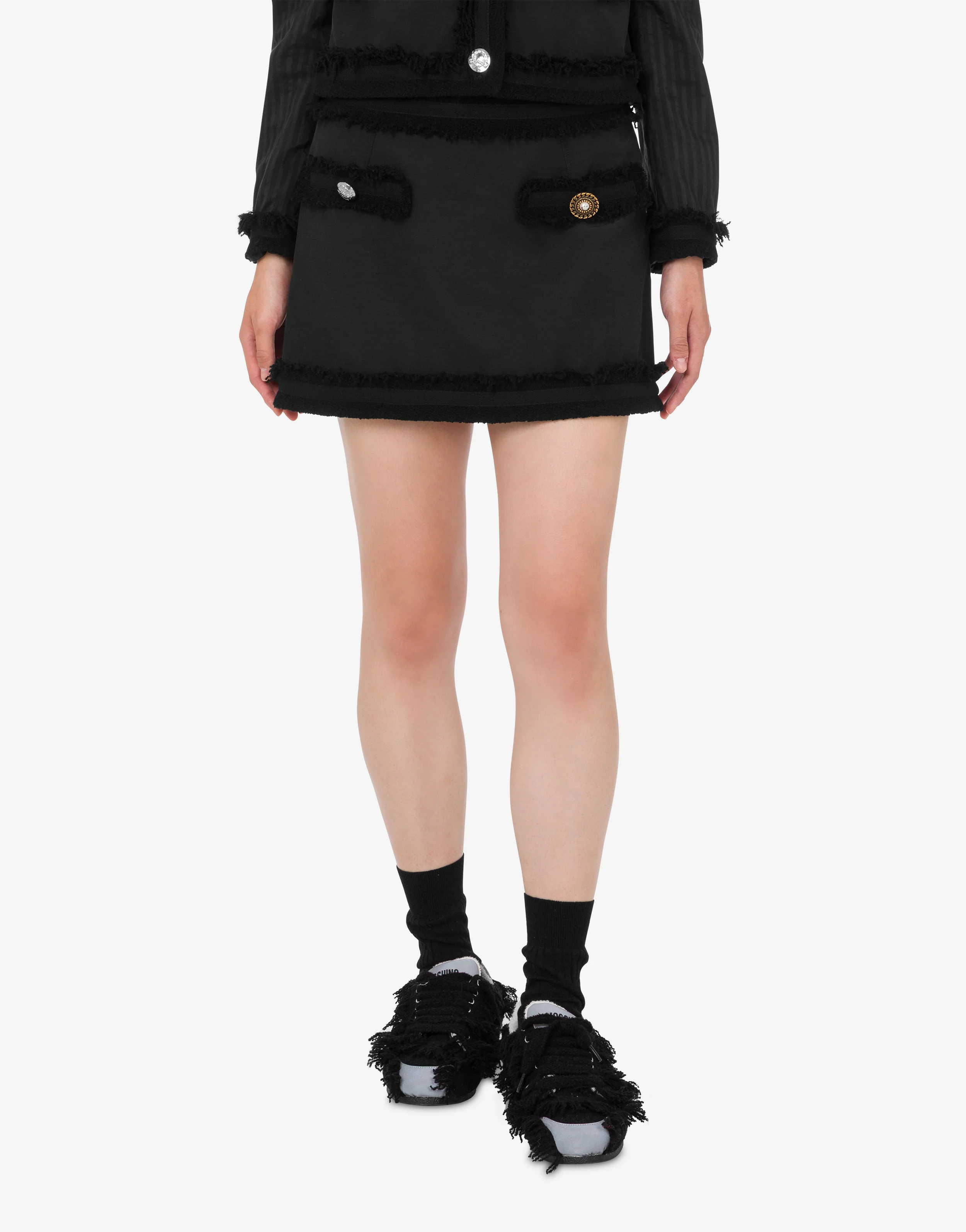Stretch bouclé miniskirt - Image 3