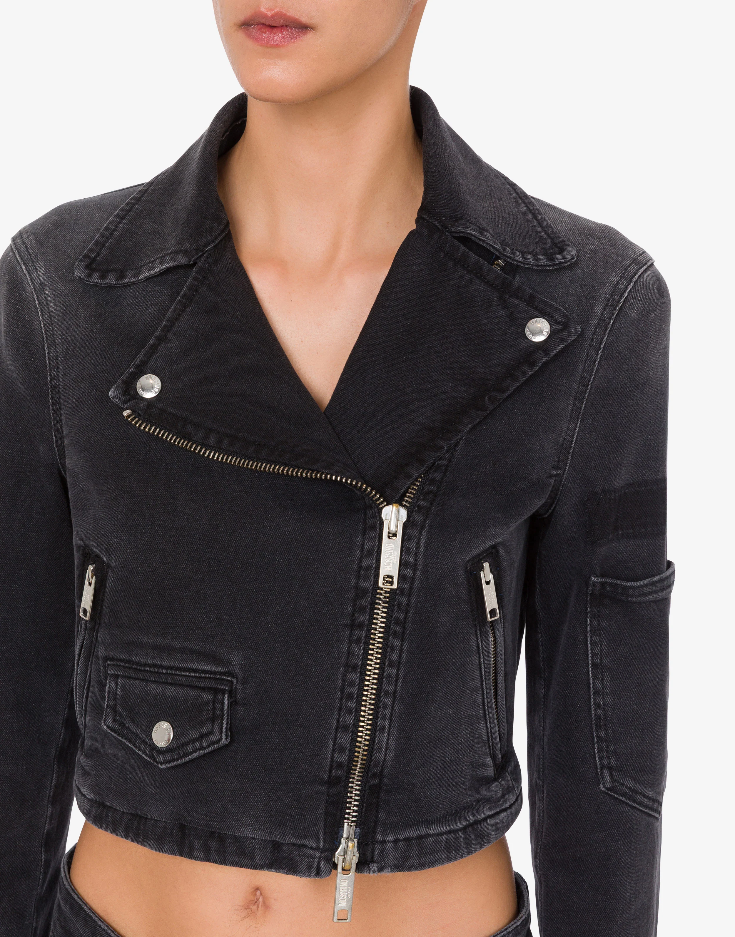 Stretch denim biker jacket - Image 4