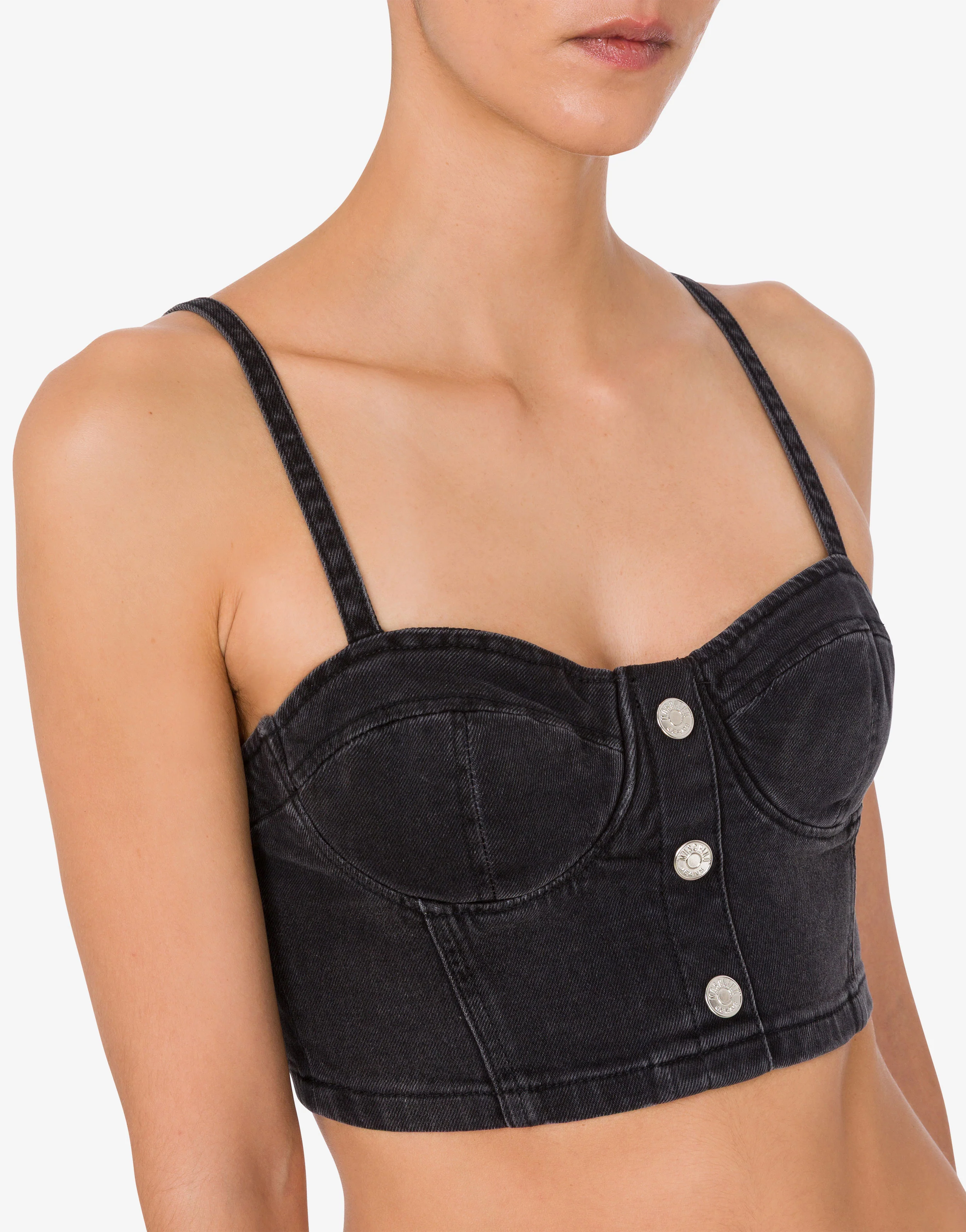 Stretch denim crop top - Image 4