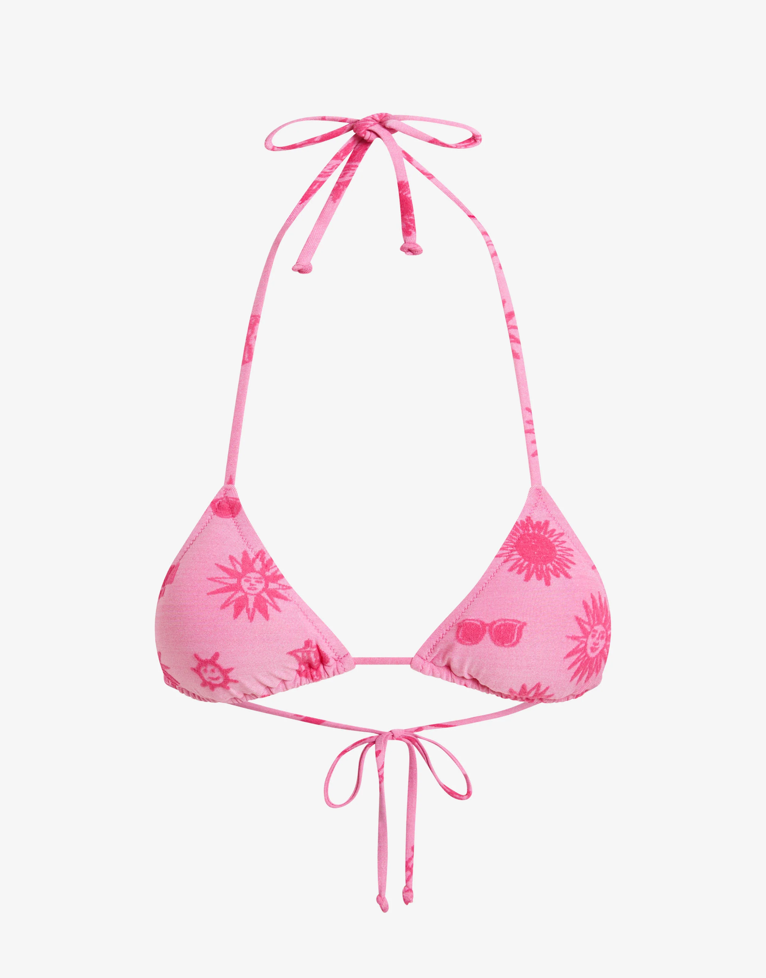 Triangle bikini top in terry cloth - Image 3