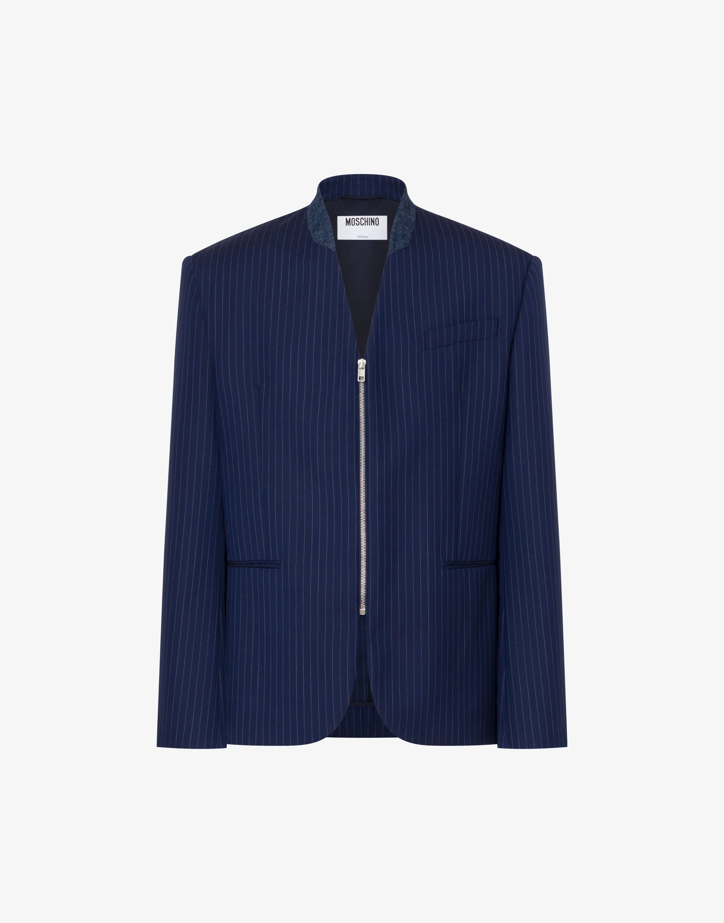 Yarn-dyed pinstriped wool jacket - Image 4